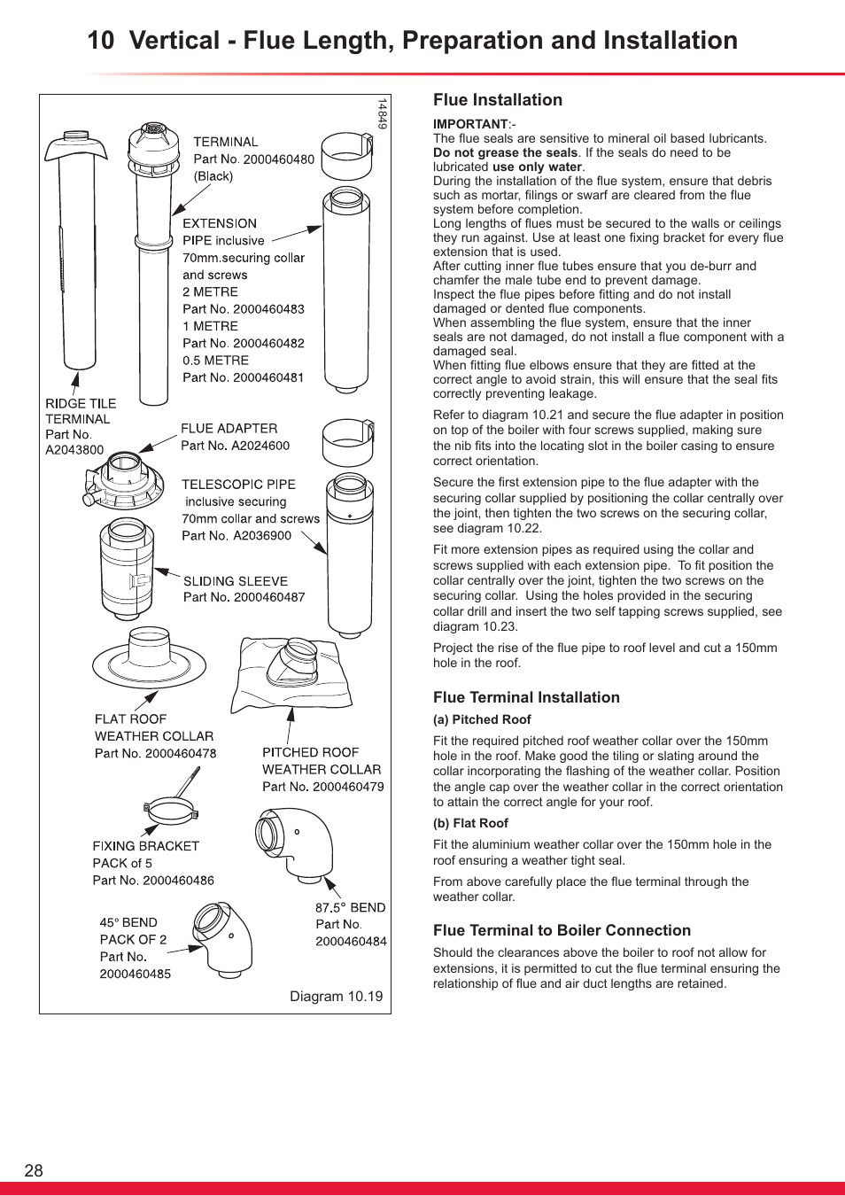 Flue installation | Glow-worm Ultracom sxi User Manual | Page 28 / 64