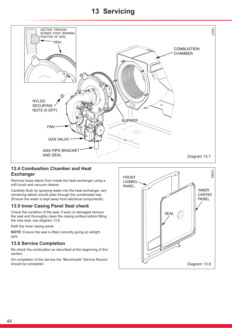 13 servicing | Glow-worm Ultracom sxi User Manual | Page 44 / 64