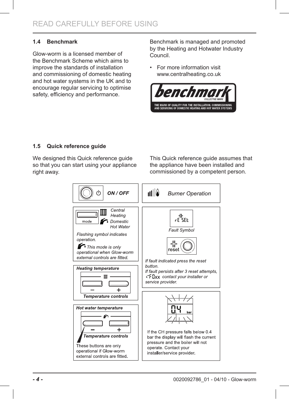 Read carefully before using | Glow-worm Ultracom2 sxi User Manual | Page 6 / 20