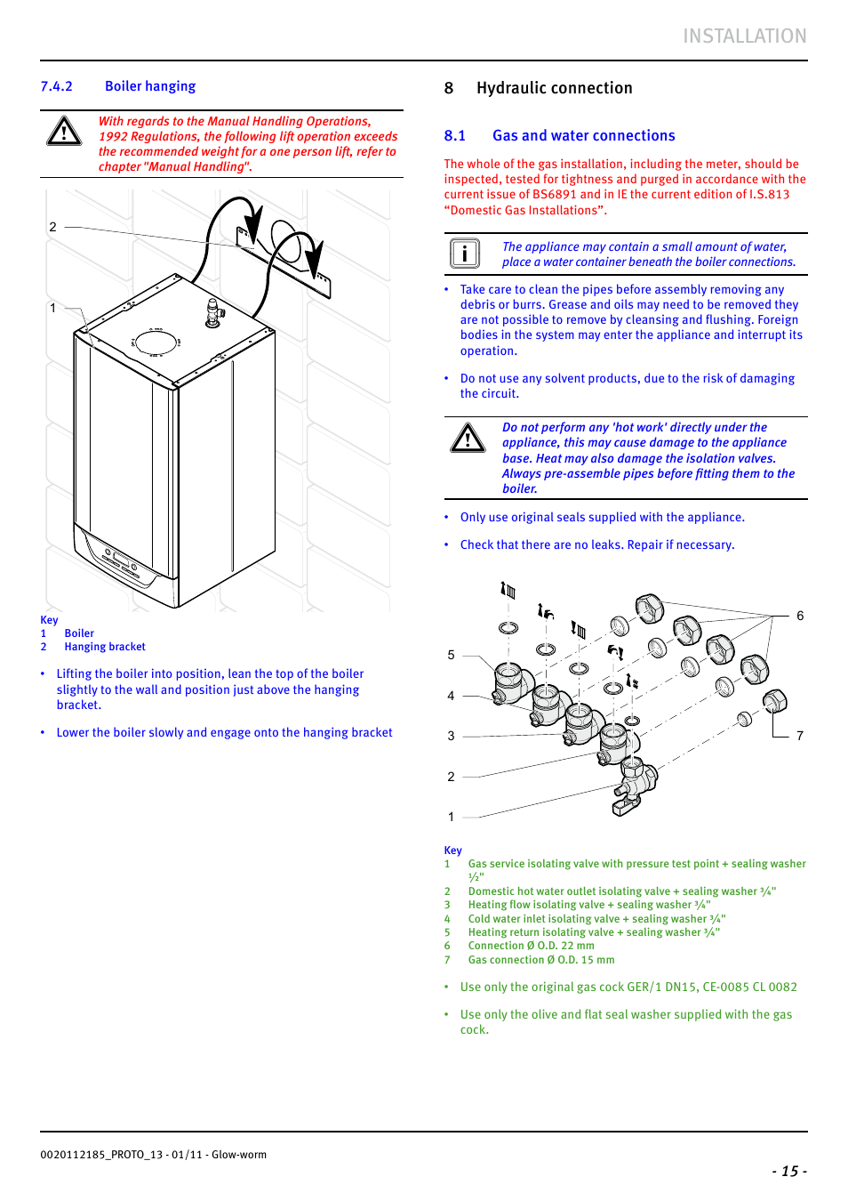 Installation, 8 hydraulic connection | Glow-worm Ultracom2 35 Store User Manual | Page 17 / 68