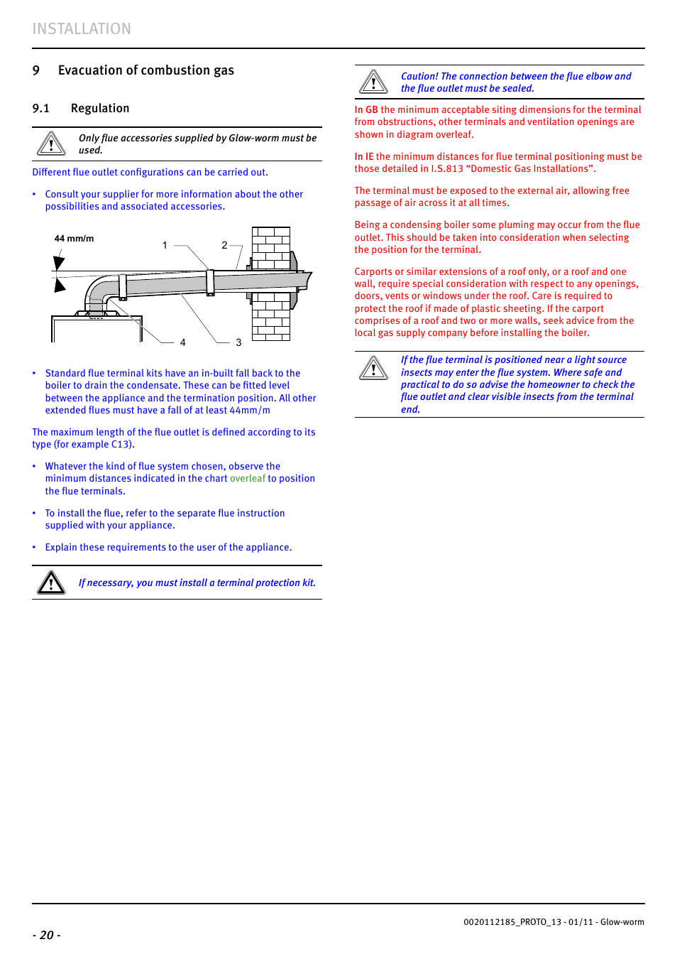 Installation | Glow-worm Ultracom2 35 Store User Manual | Page 22 / 68