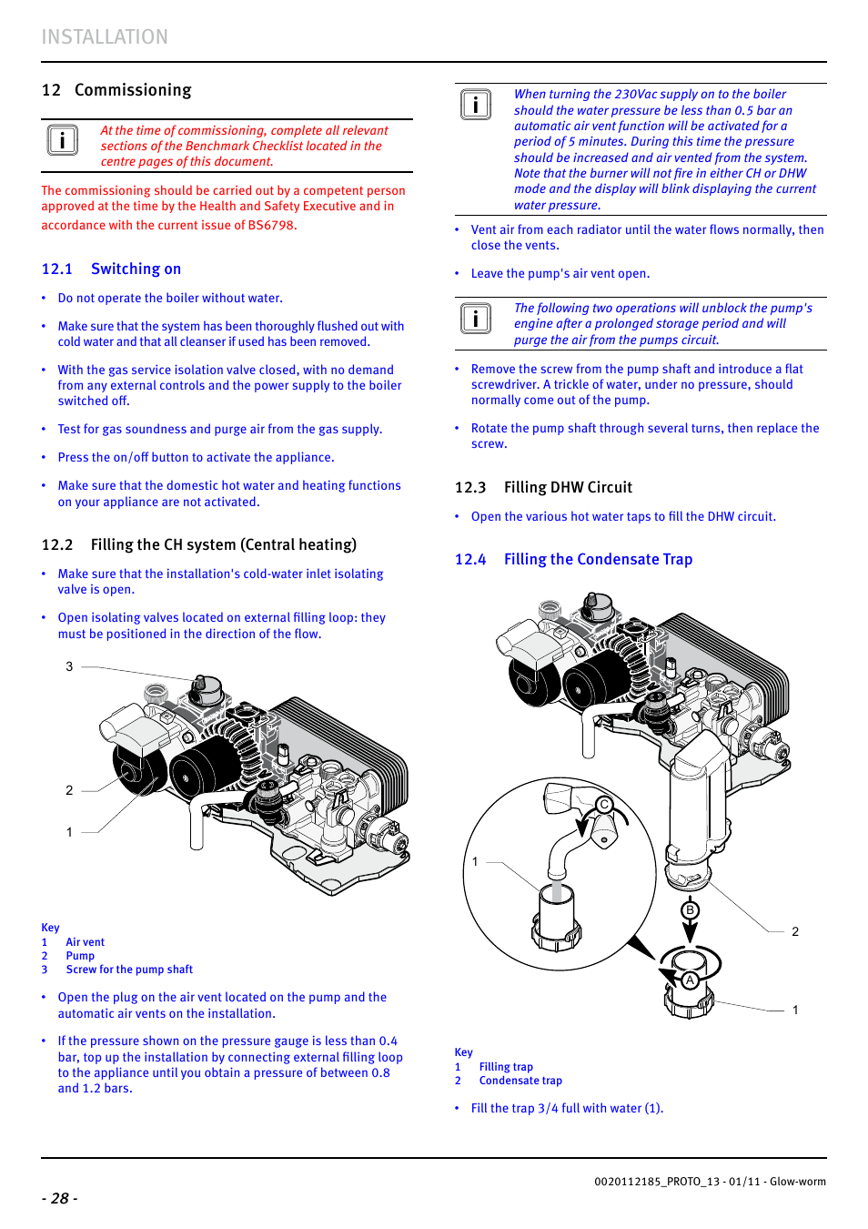 Installation, 12 commissioning | Glow-worm Ultracom2 35 Store User Manual | Page 30 / 68