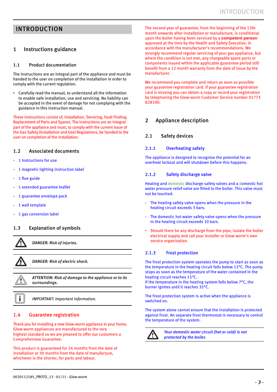 Introduction | Glow-worm Ultracom2 35 Store User Manual | Page 5 / 68