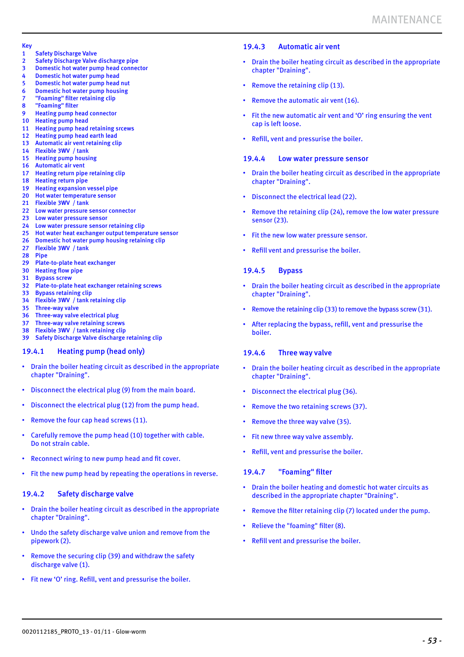 Maintenance | Glow-worm Ultracom2 35 Store User Manual | Page 55 / 68