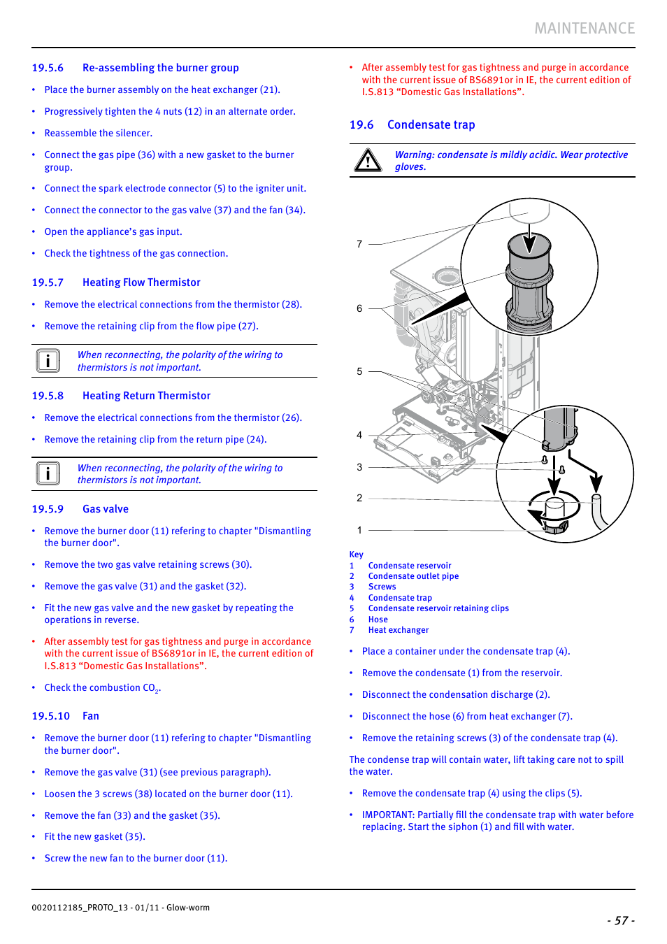 Maintenance | Glow-worm Ultracom2 35 Store User Manual | Page 59 / 68