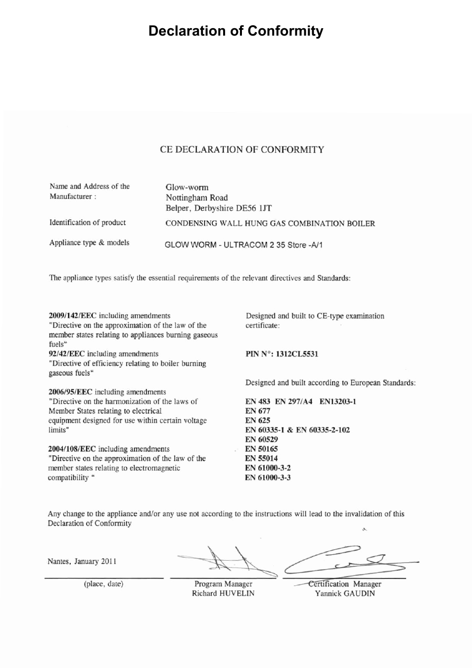 Glow-worm Ultracom2 35 Store User Manual | Page 64 / 68
