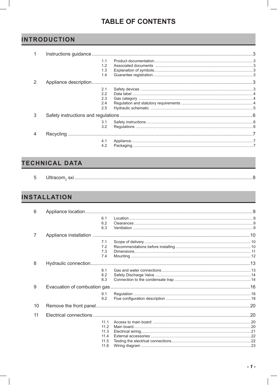 Glow-worm Ultracom2 sxi User Manual | Page 3 / 60