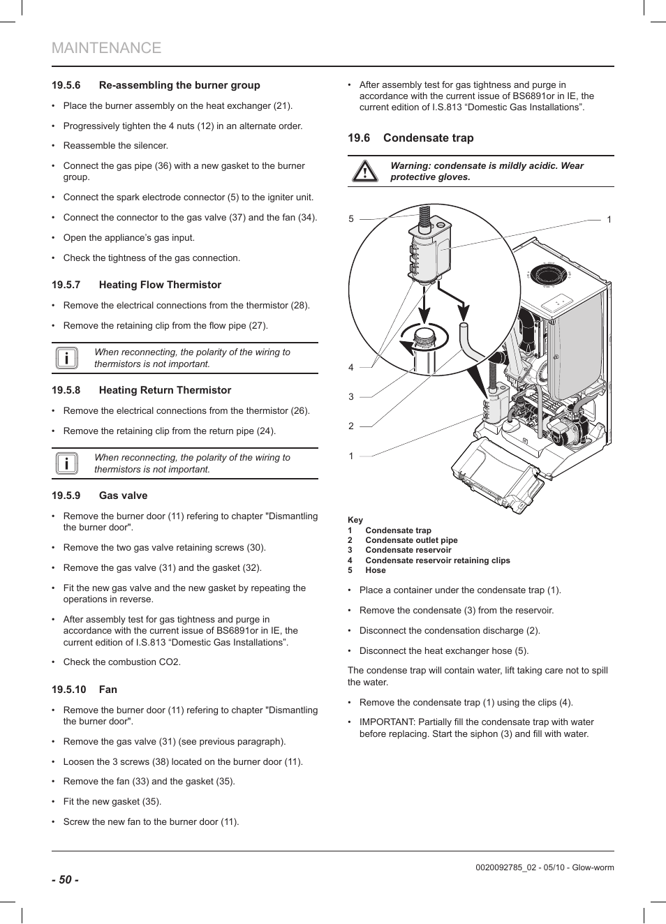 Maintenance | Glow-worm Ultracom2 sxi User Manual | Page 52 / 60