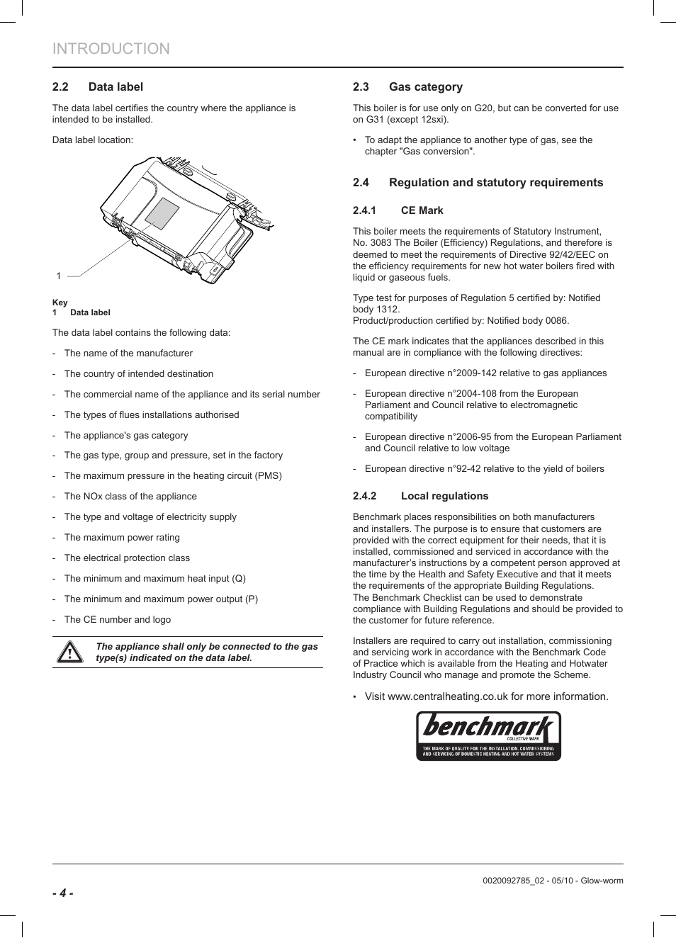 Introduction | Glow-worm Ultracom2 sxi User Manual | Page 6 / 60