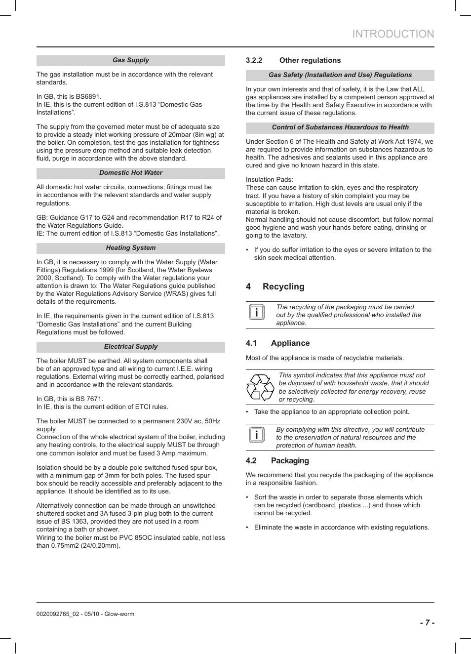 Introduction | Glow-worm Ultracom2 sxi User Manual | Page 9 / 60