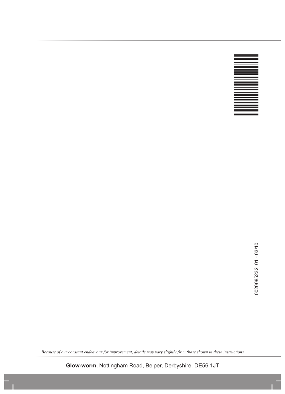 Glow-worm Ultracom2 cxi User Manual | Page 20 / 20