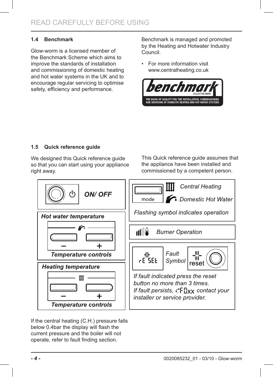 Read carefully before using | Glow-worm Ultracom2 cxi User Manual | Page 6 / 20