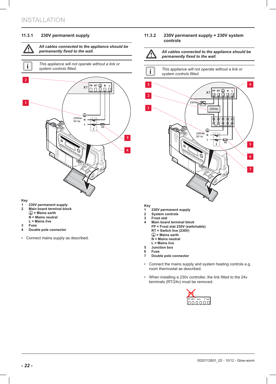 Installation | Glow-worm Ultracom2 cxi User Manual | Page 24 / 68