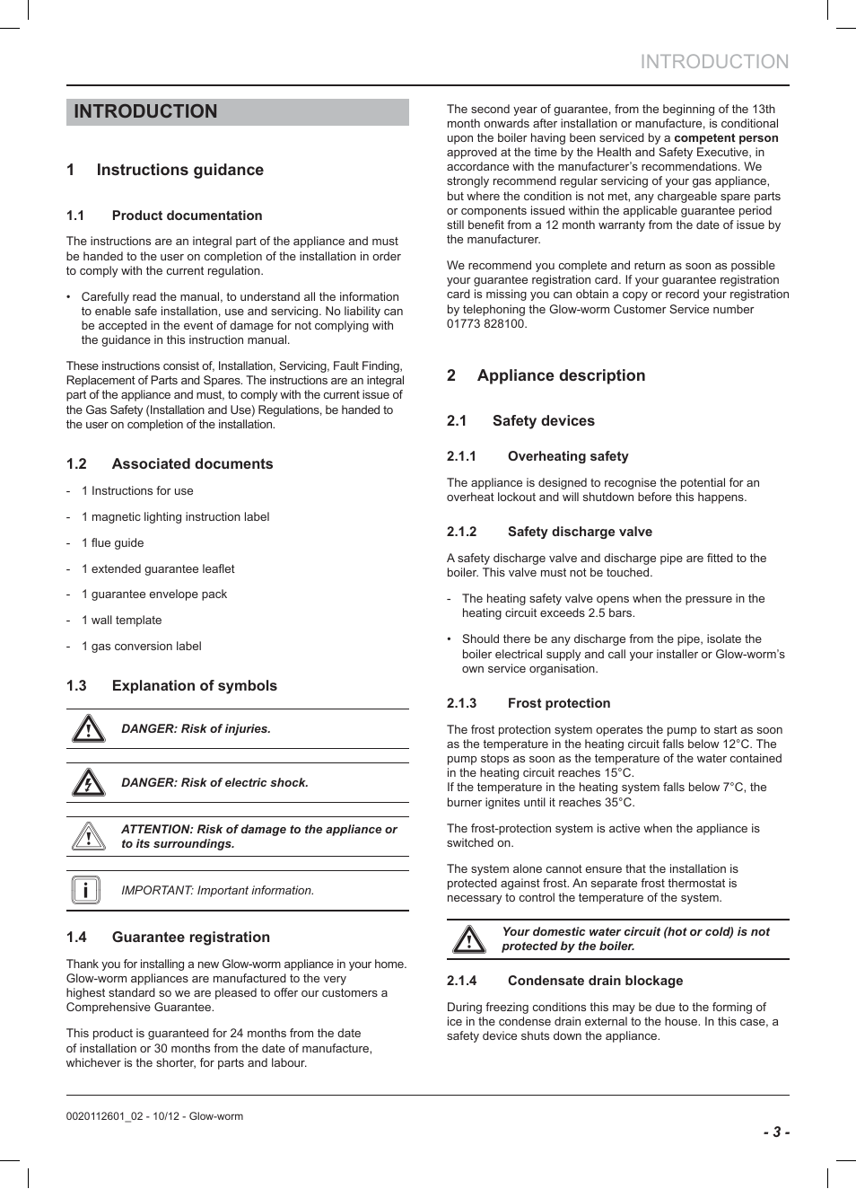Introduction | Glow-worm Ultracom2 cxi User Manual | Page 5 / 68
