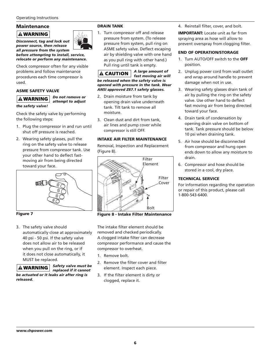 Maintenance | Campbell Hausfeld HU500000 User Manual | Page 6 / 32