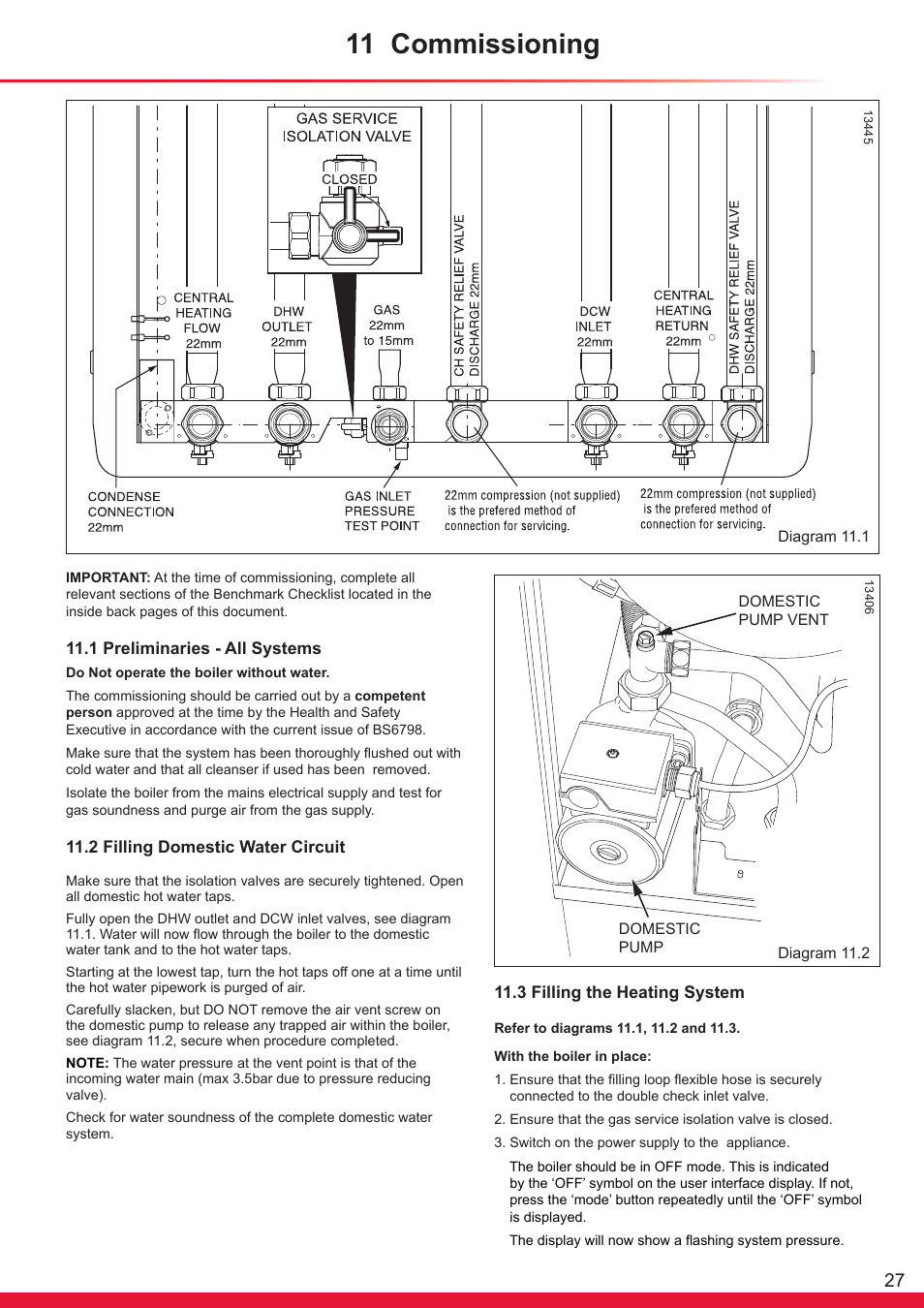 11 commissioning | Glow-worm Ultrapower sxi User Manual | Page 27 / 60