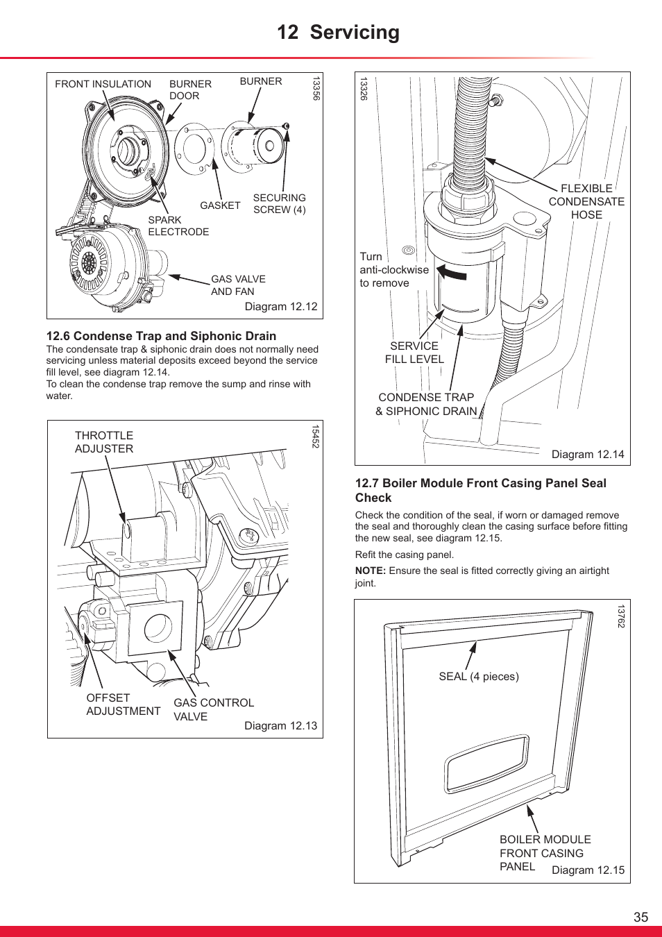 12 servicing | Glow-worm Ultrapower sxi User Manual | Page 35 / 60