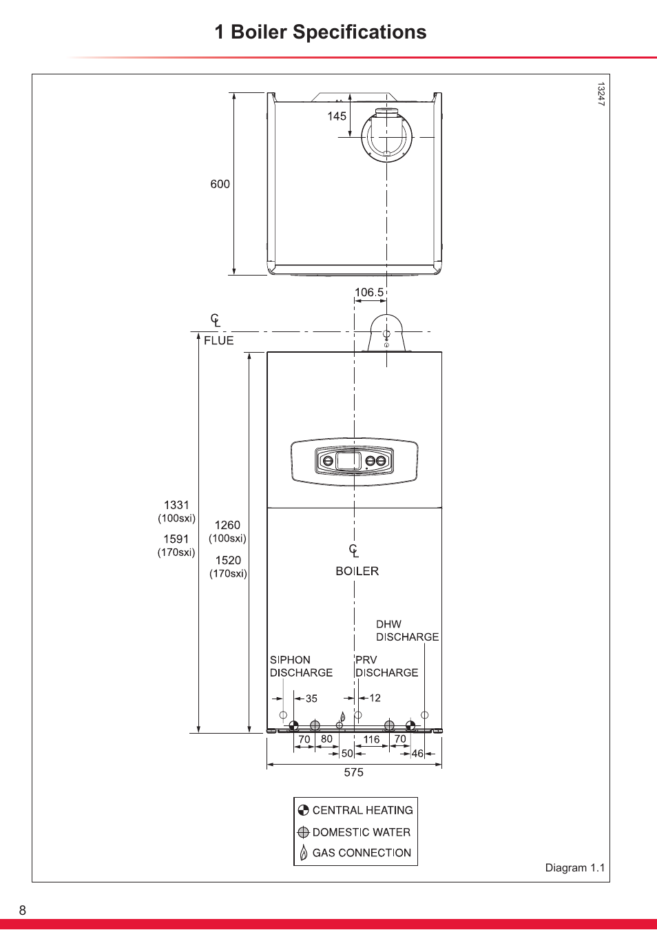 1 boiler specifications | Glow-worm Ultrapower sxi User Manual | Page 8 / 60