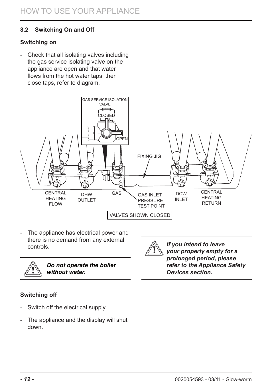 How to use your appliance | Glow-worm Ultrapower sxi User Manual | Page 12 / 24