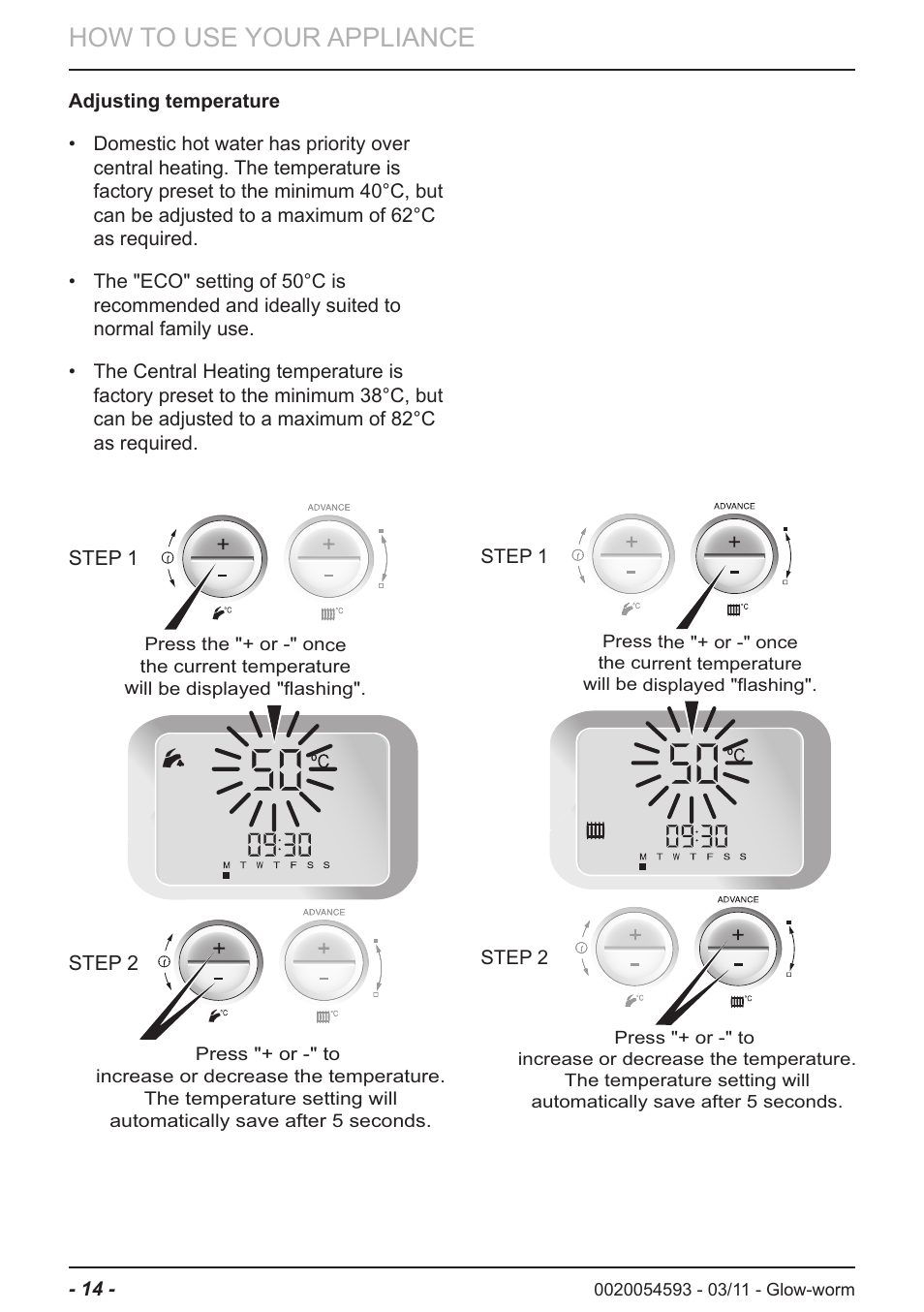 How to use your appliance | Glow-worm Ultrapower sxi User Manual | Page 14 / 24