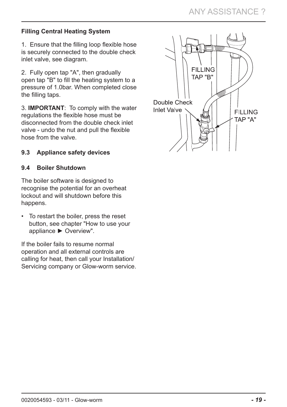 Any assistance | Glow-worm Ultrapower sxi User Manual | Page 19 / 24