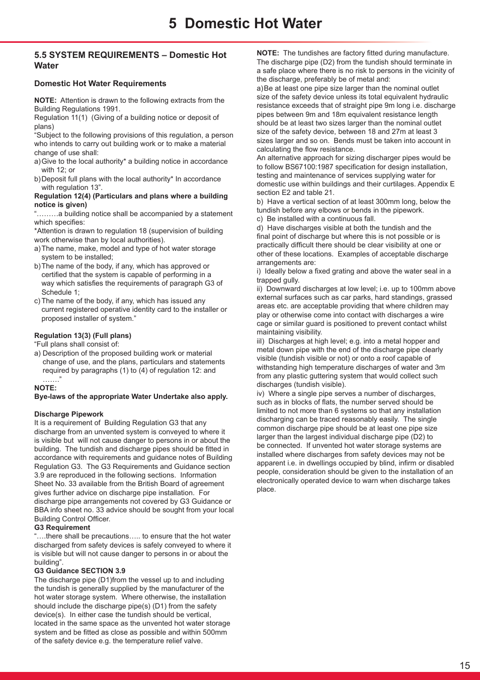 5 domestic hot water | Glow-worm Ultrapower sxi Range User Manual | Page 15 / 72