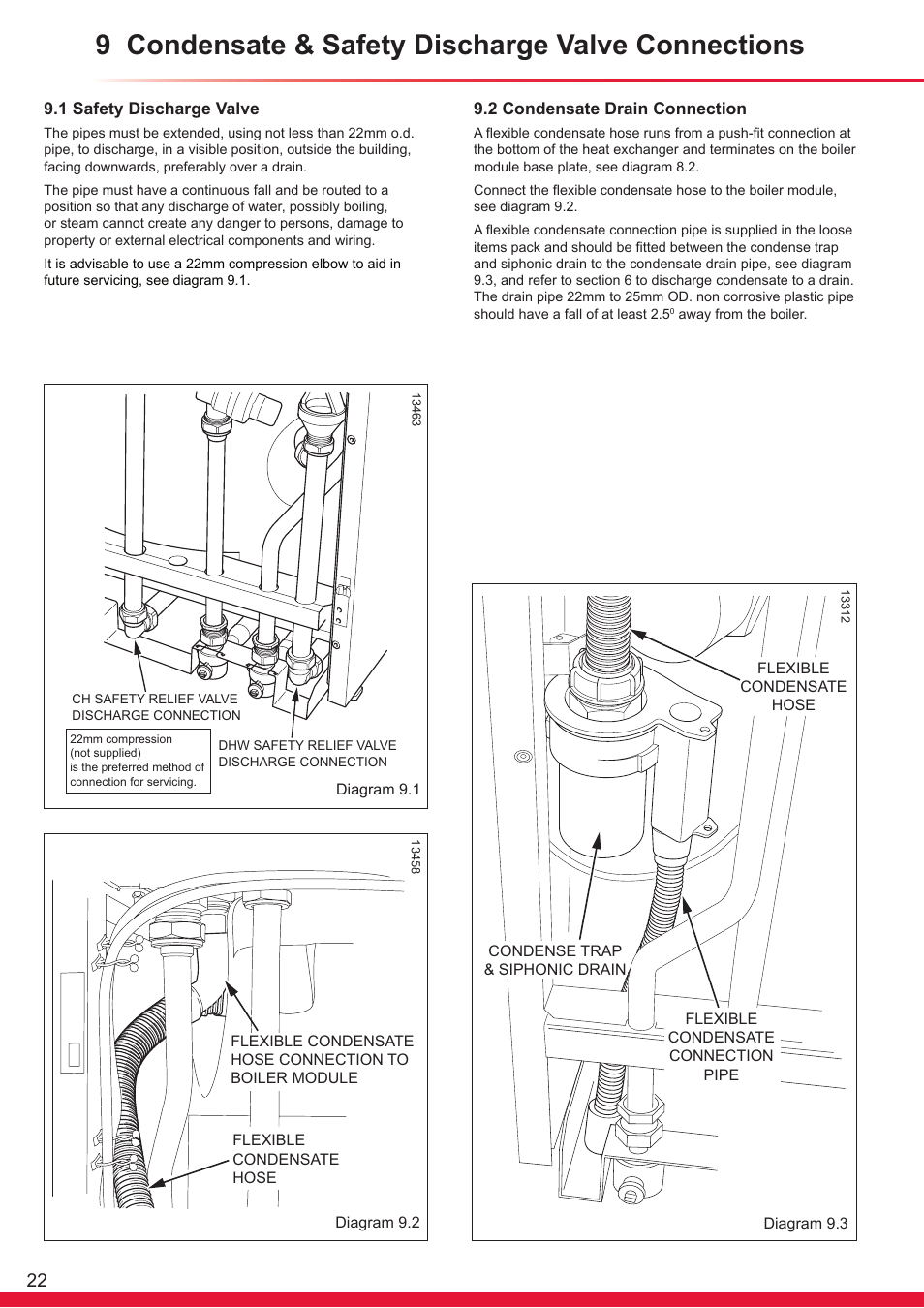 9 condensate & safety discharge valve connections | Glow-worm Ultrapower sxi Range User Manual | Page 22 / 72