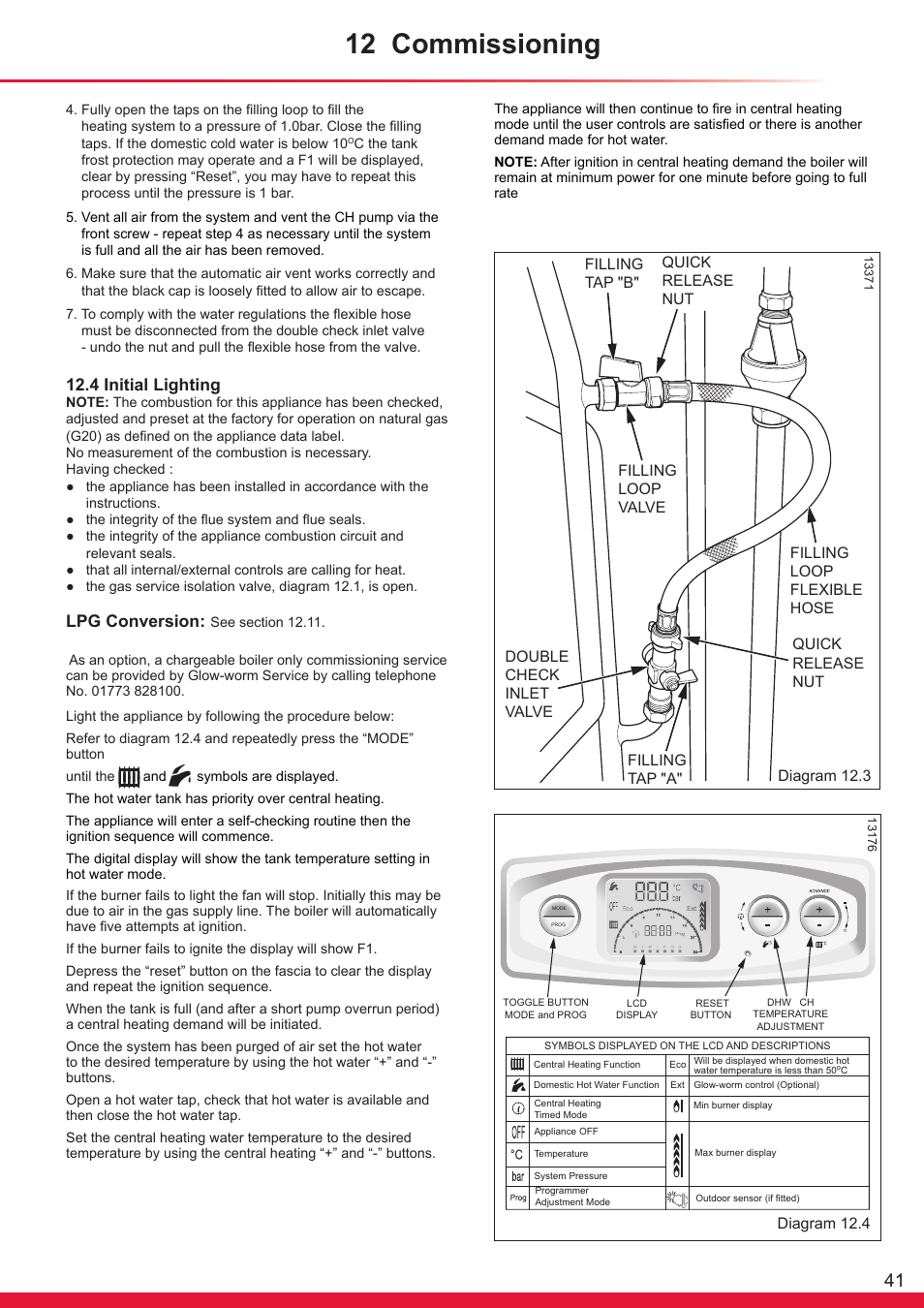 12 commissioning | Glow-worm Ultrapower sxi Range User Manual | Page 41 / 72