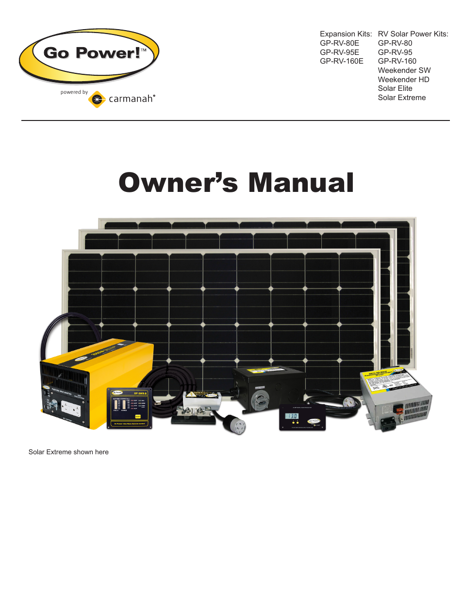 Go Power! Solar Extreme User Manual | 16 pages