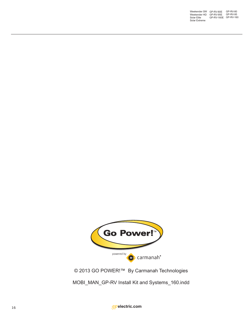 Go Power! Solar Extreme User Manual | Page 16 / 16