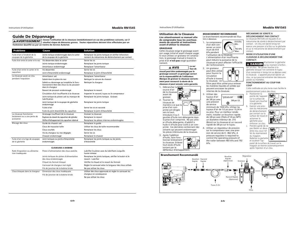 Guide de dépannage | Campbell Hausfeld RN1545 User Manual | Page 11 / 12