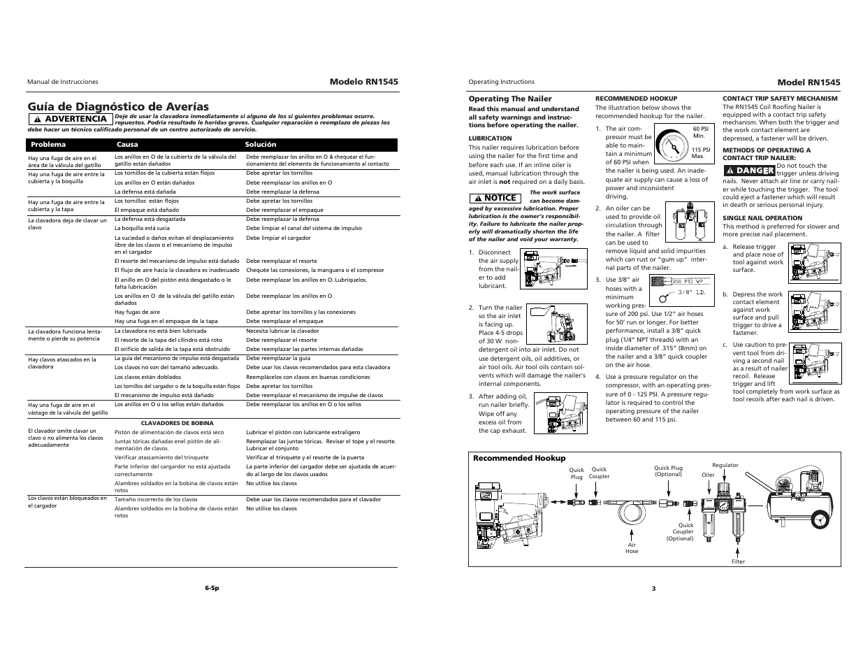 Guía de diagnóstico de averías | Campbell Hausfeld RN1545 User Manual | Page 3 / 12