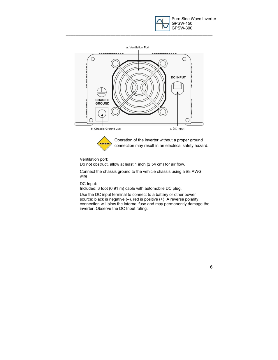 Go Power! GP-SW300 User Manual | Page 6 / 20