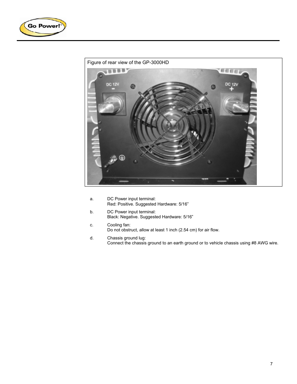 Go Power! GP-3000HD User Manual | Page 7 / 20