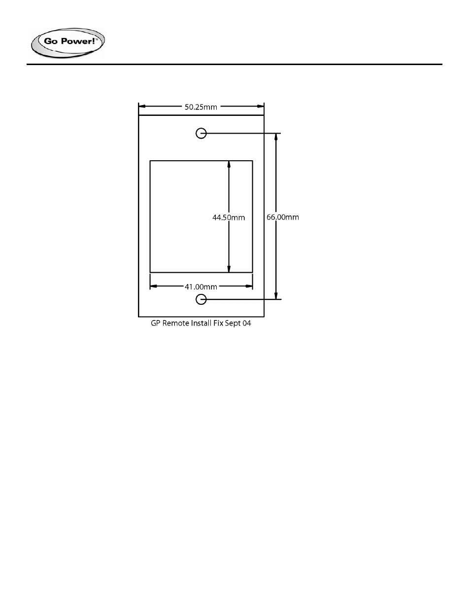 0 mounting template | Go Power! GP-REMOTE User Manual | Page 3 / 4