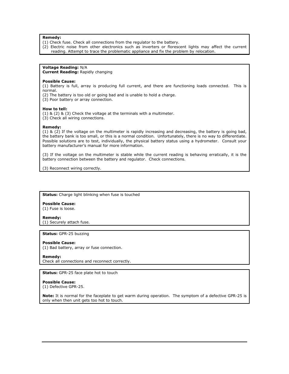 4 miscellaneous problems | Go Power! GPR-25 User Manual | Page 11 / 17