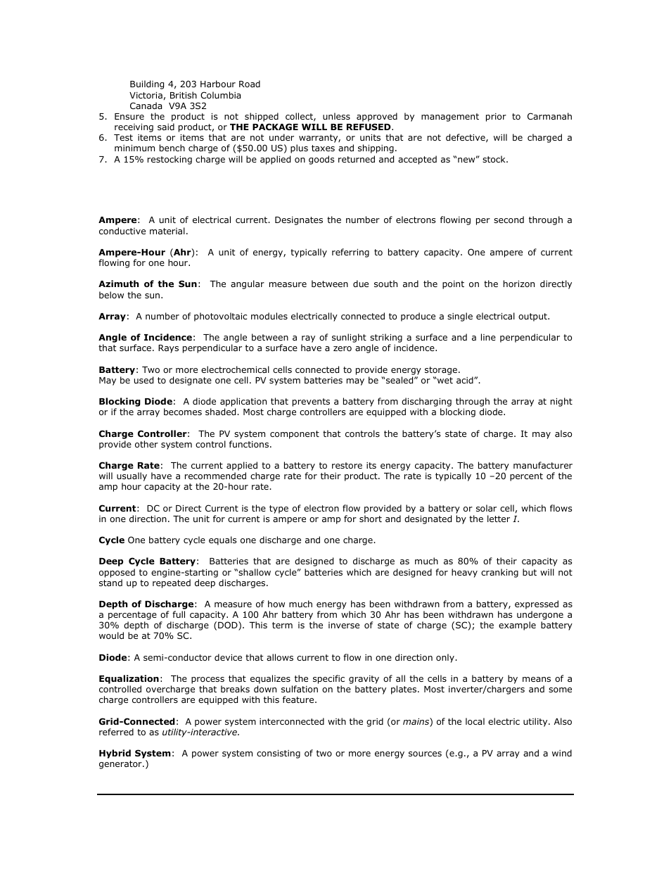 Photovoltaic system glossary | Go Power! GPR-25 User Manual | Page 14 / 17