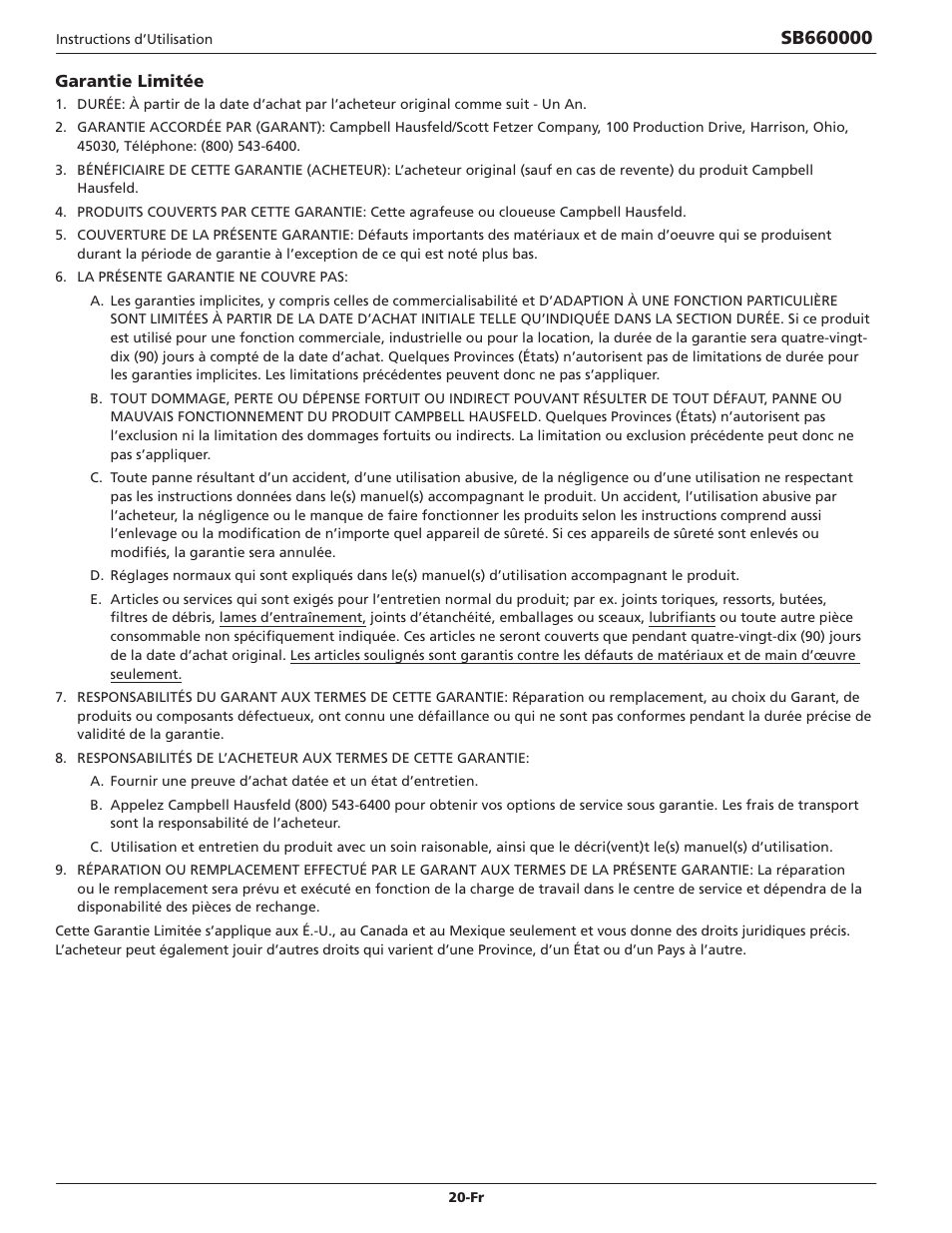 Campbell Hausfeld IN734600AV User Manual | Page 20 / 32