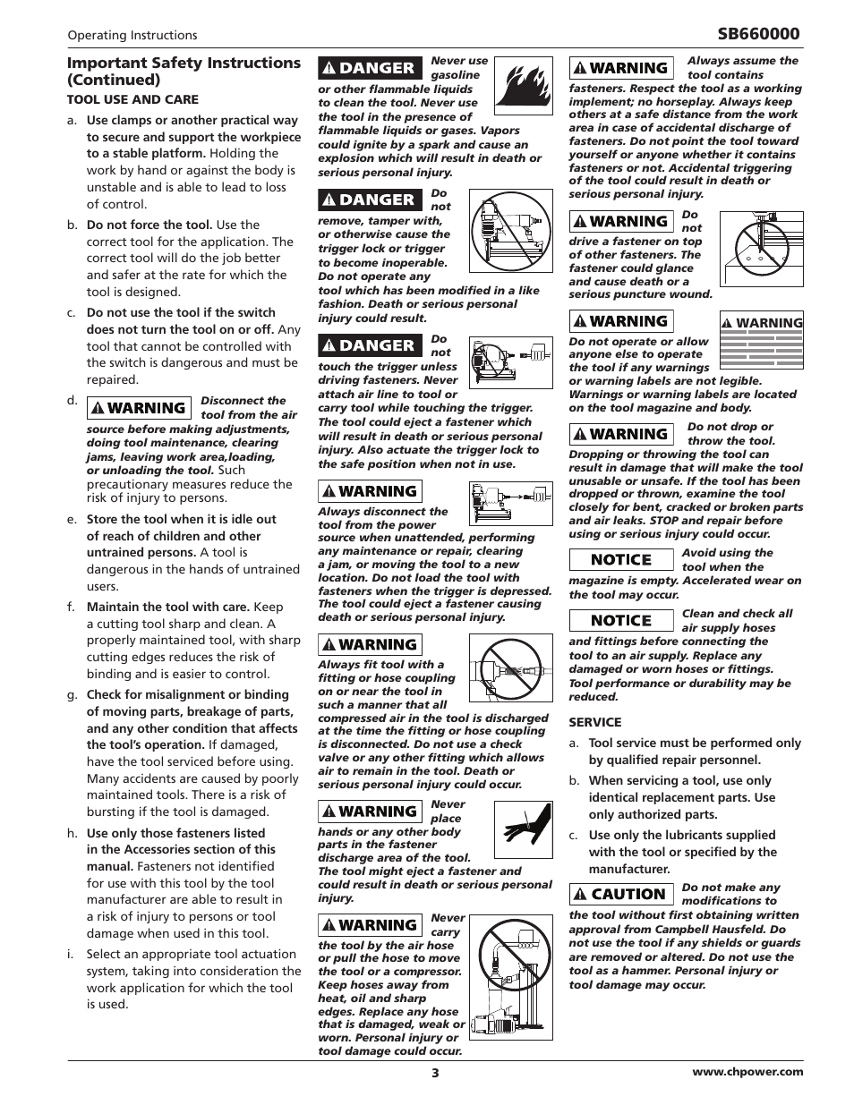 Important safety instructions (continued) | Campbell Hausfeld IN734600AV User Manual | Page 3 / 32