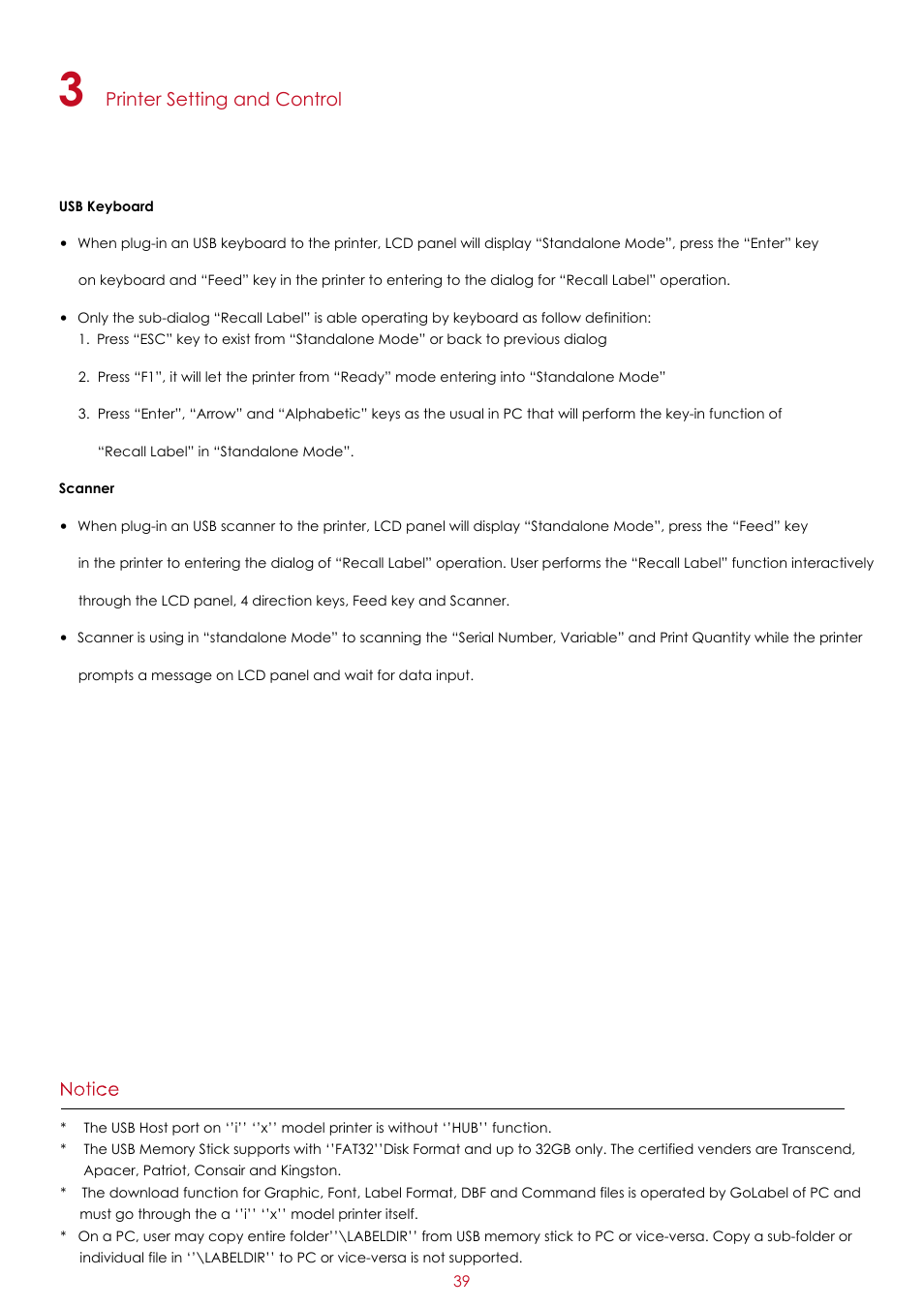 Printer setting and control | GoDEX RT200i series User Manual | Page 43 / 69