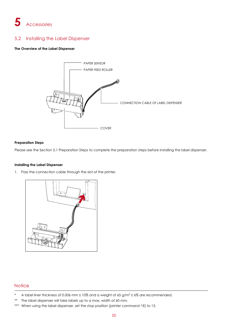 Accessories 5.2 installing the label dispenser | GoDEX RT200i series User Manual | Page 54 / 69