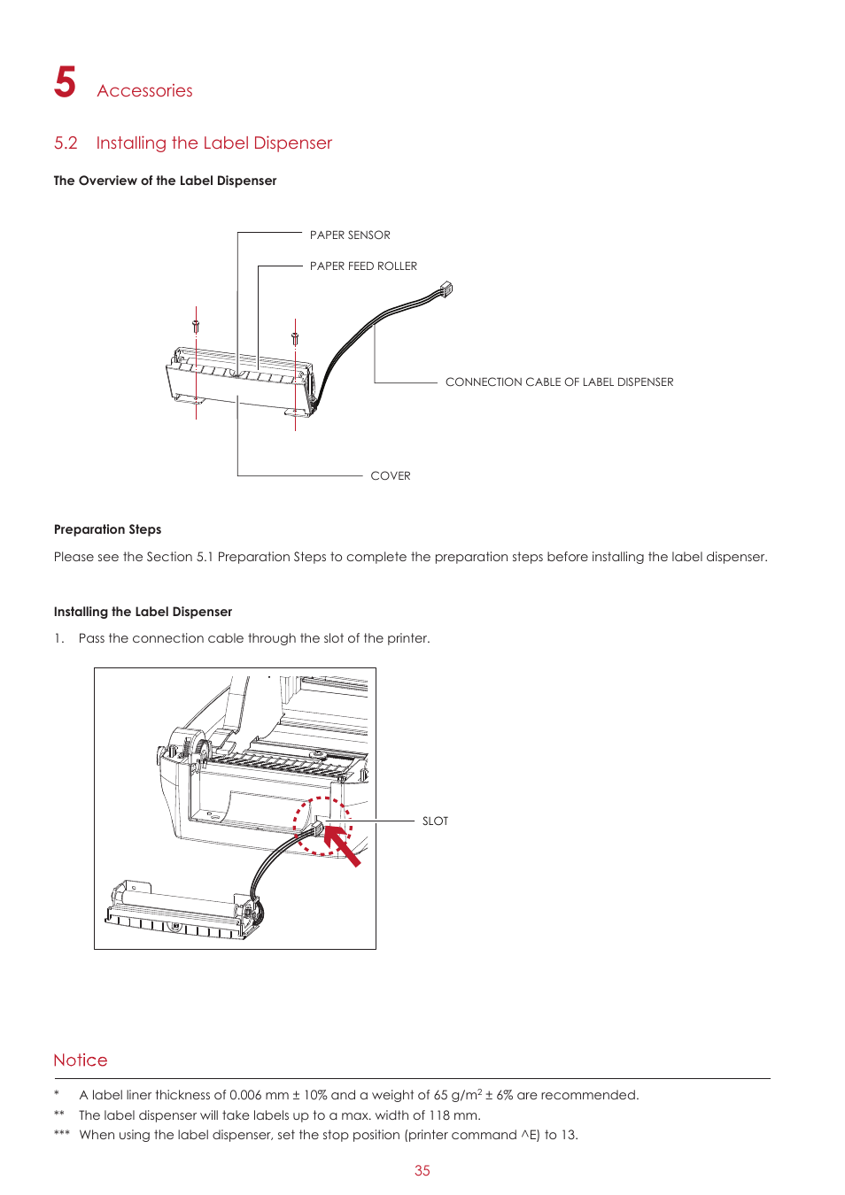Accessories 5.2 installing the label dispenser | GoDEX RT700 series User Manual | Page 39 / 52