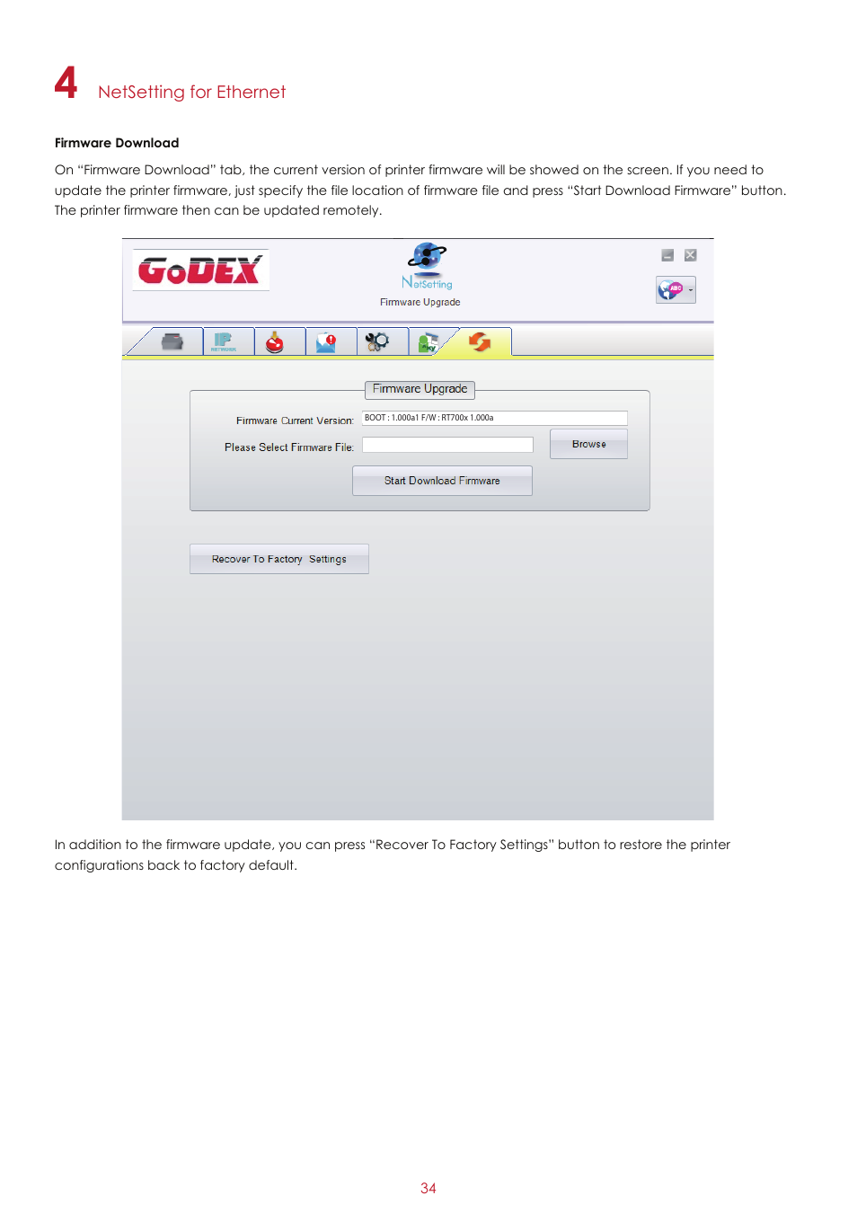 GoDEX RT700x series User Manual | Page 38 / 56