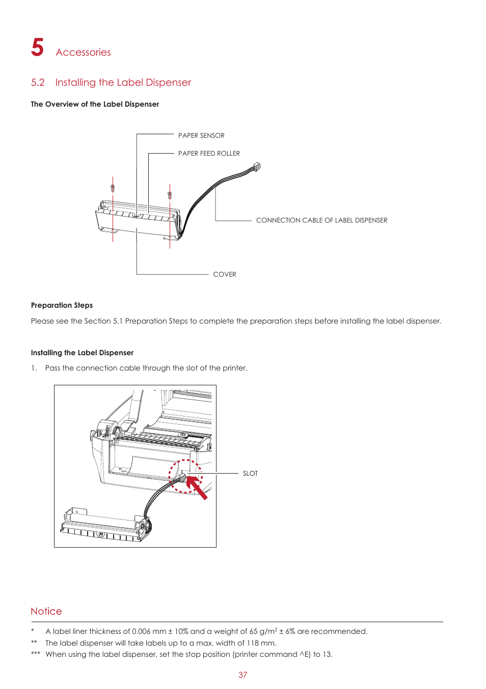 Accessories 5.2 installing the label dispenser | GoDEX RT700x series User Manual | Page 41 / 56