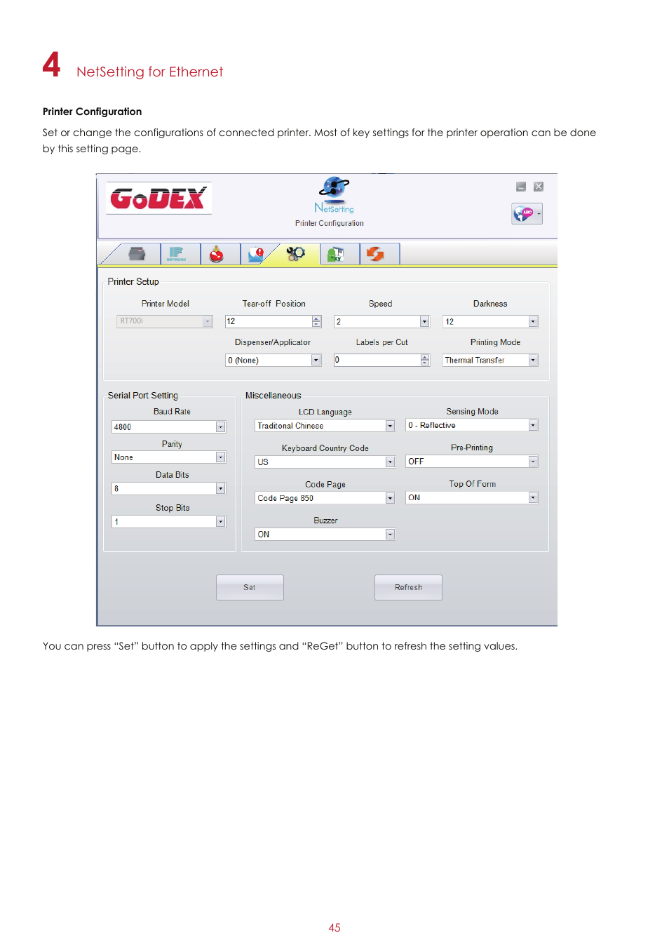 GoDEX RT700i series User Manual | Page 49 / 76