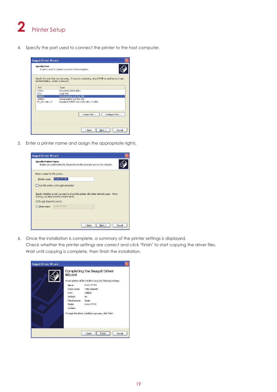 Printer setup | GoDEX RT700iW series User Manual | Page 23 / 79