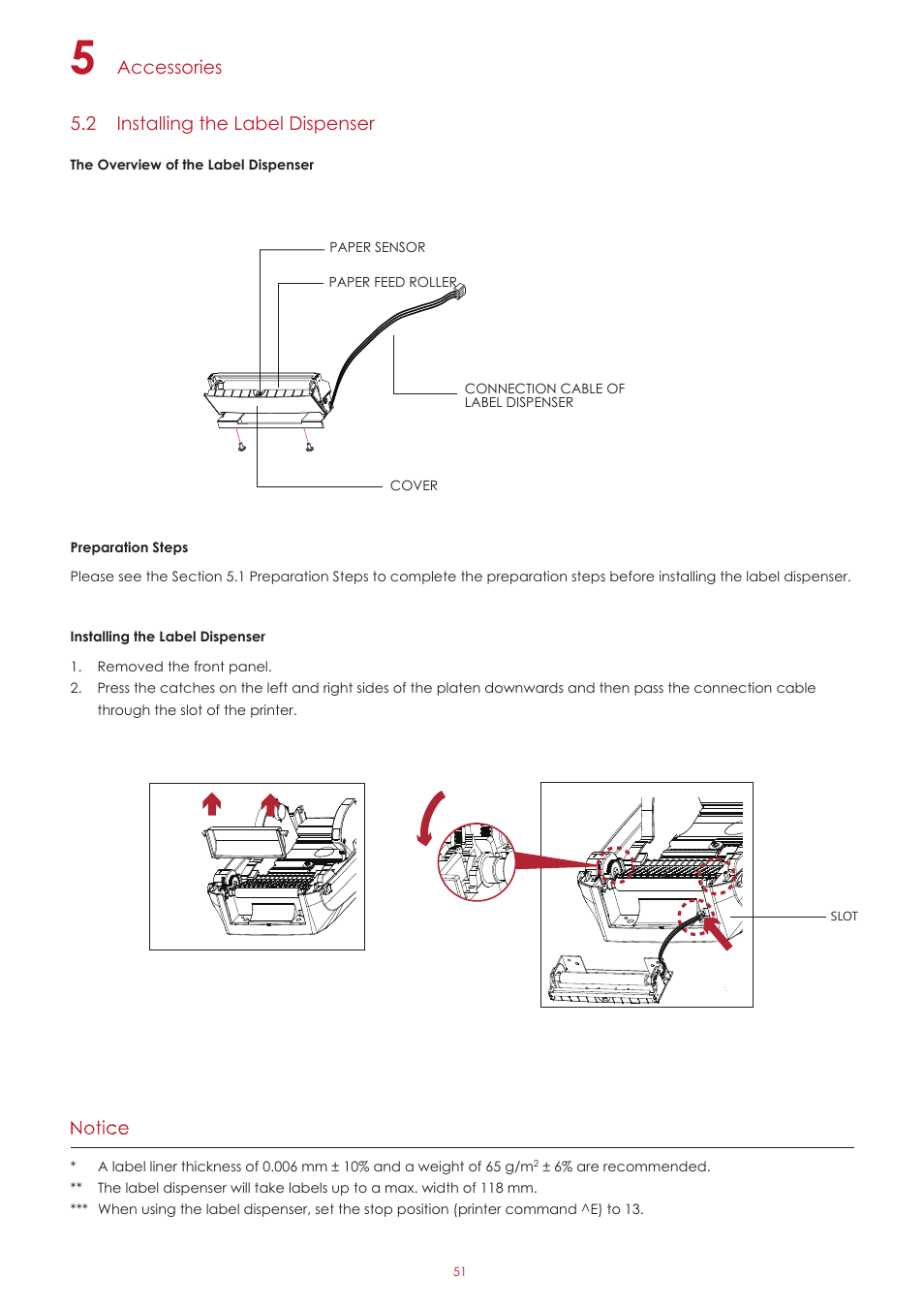 Accessories 5.2 installing the label dispenser | GoDEX RT700iW series User Manual | Page 55 / 79