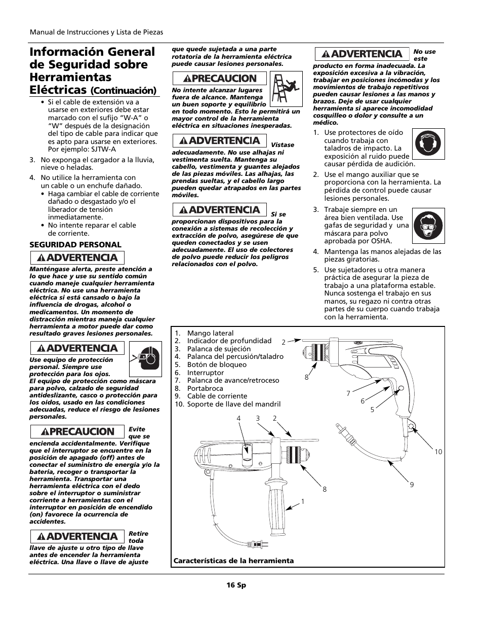 Continuación) | Campbell Hausfeld DG190625DI User Manual | Page 16 / 20