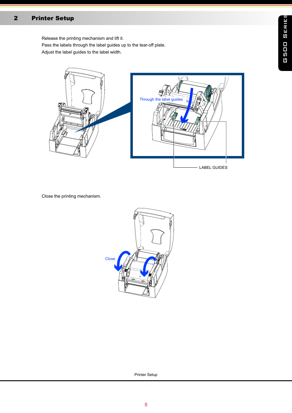 G500 series, 2 printer setup | GoDEX G500 series User Manual | Page 12 / 45