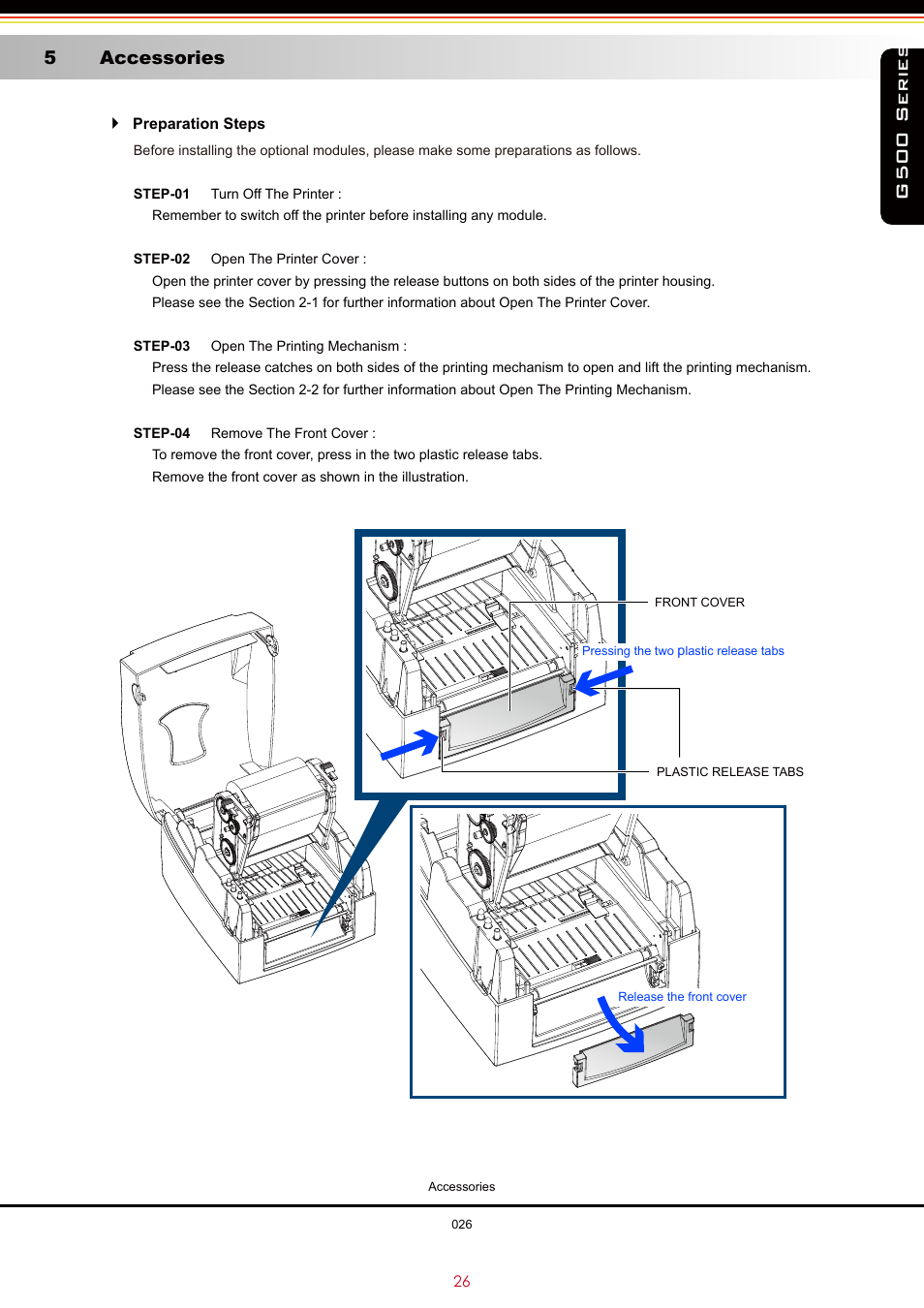 G500 series, 5 accessories | GoDEX G500 series User Manual | Page 30 / 45